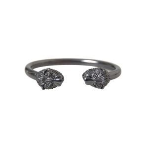 Nialaya Black Rhodium Lion Bangle Bracelet Women's Women